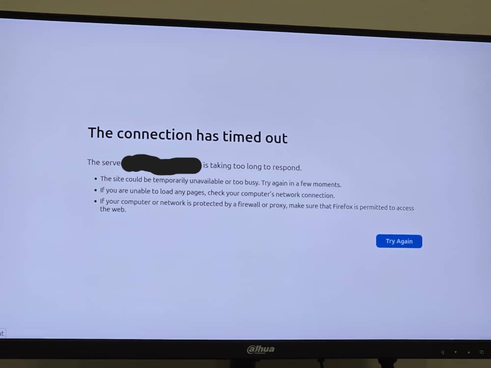 Firefox Timeout Screen